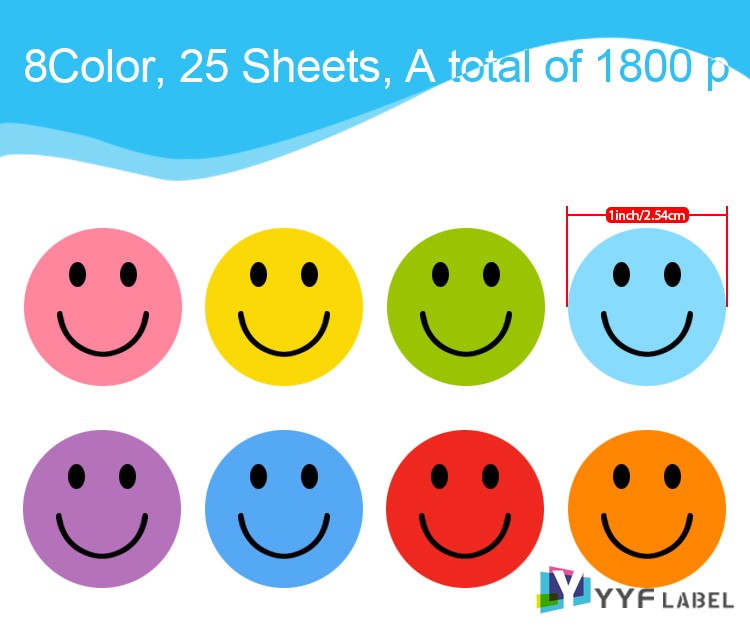 Smiley sticker roll for packaging and gifts